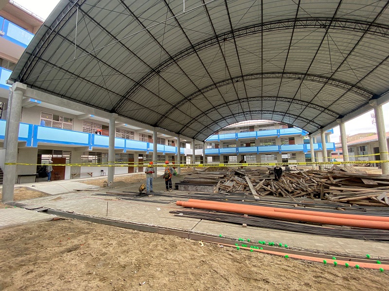 Construcción de la I.E. “José Eusebio Merino y Vences" registra 84.20% de avance físico