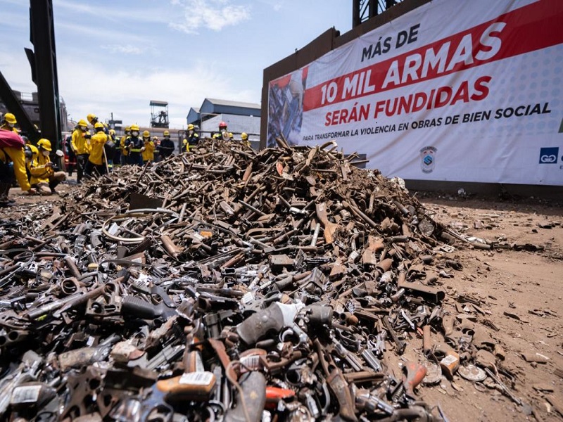 Transformarán más de 10 mil armas de uso civil en juegos infantiles y mini gimnasios