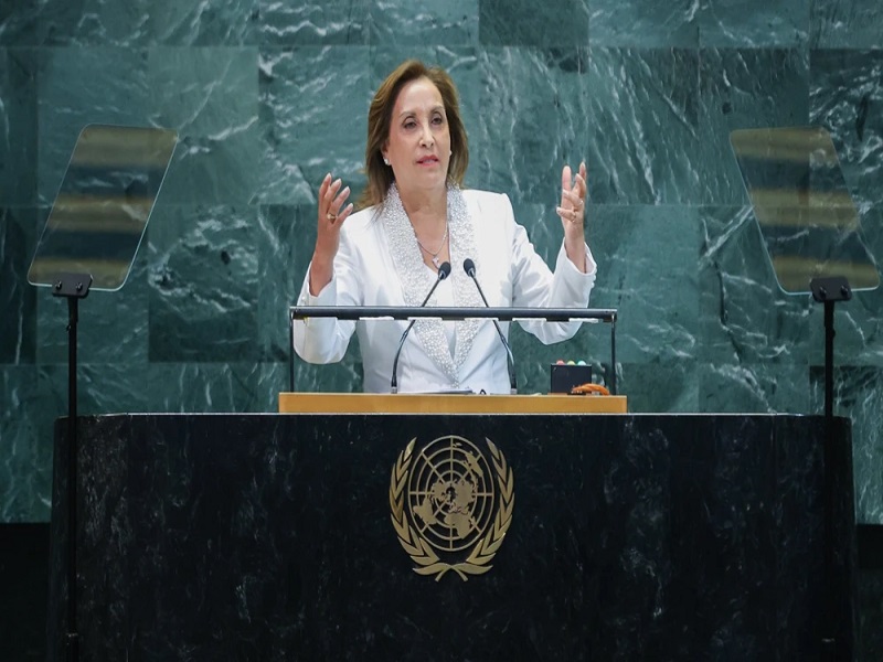 Boluarte en la ONU: Acusa "intervencionismo" en "asuntos internos" de países y defiende a militares "acusados de violar los DD.HH."