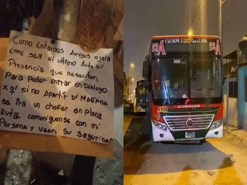 Nadie para esto. “A partir de mañana se irá un chofer en plena ruta”: extorsionadores balearon paradero inicial de empresa Santa Catalina