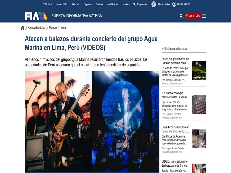 Ataque Agua Marina: así informó la prensa internacional el ataque armado contra la orquesta de cumbia en pleno concierto
