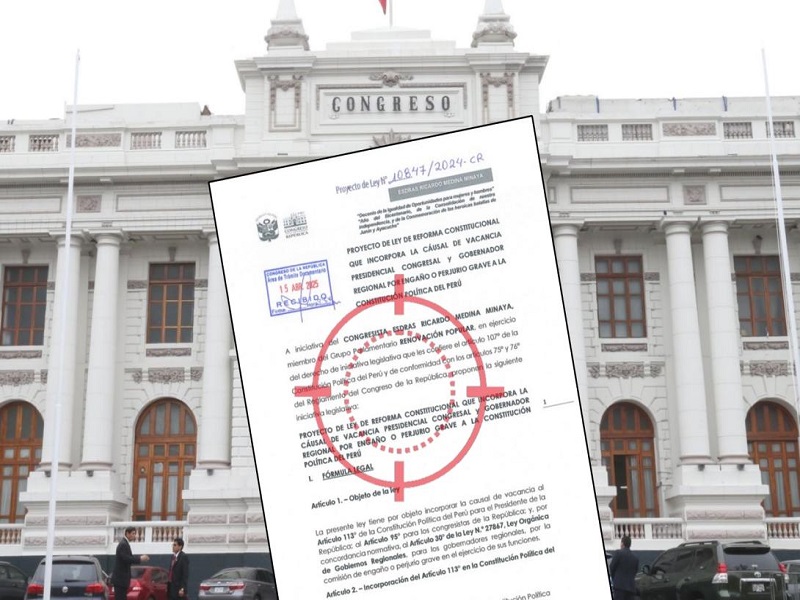 Plantean vacancia de congresistas: Mentir podría costarles el cargo