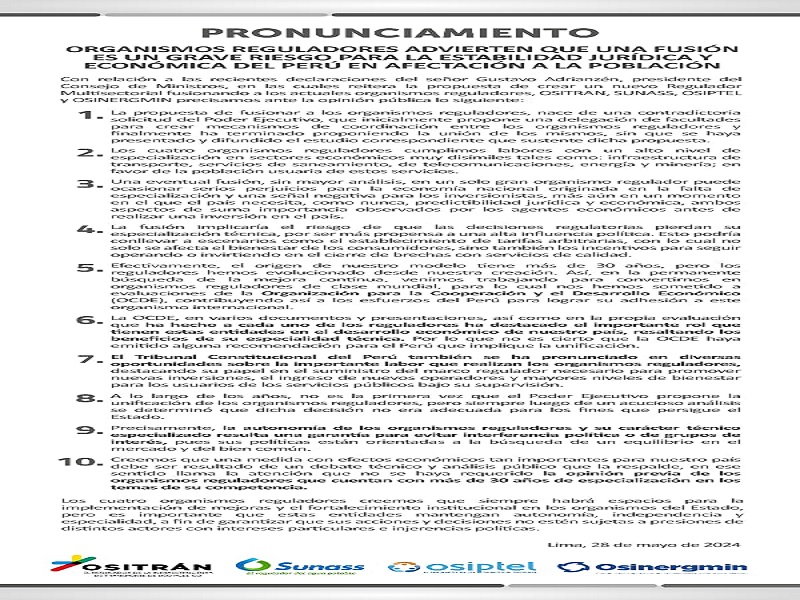 URGENTE PRONUNCIAMIENTO
