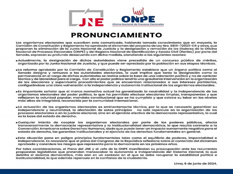 PRONUNCIAMIENTO